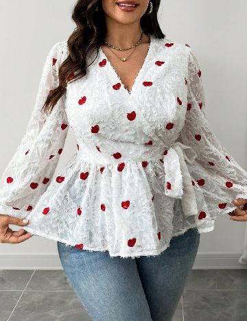 Bluza SHEIN CURVE, alb