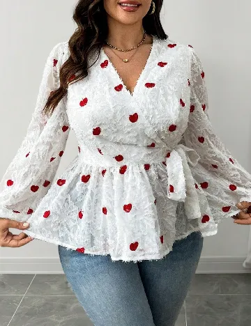 Bluza SHEIN CURVE, alb