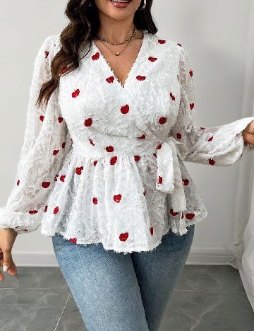 Bluza SHEIN CURVE, alb