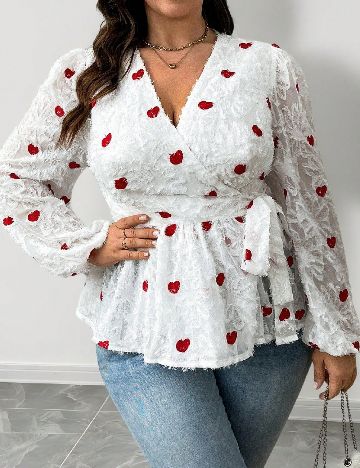 Bluza SHEIN CURVE, alb