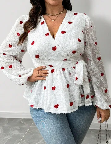 Bluza SHEIN CURVE, alb