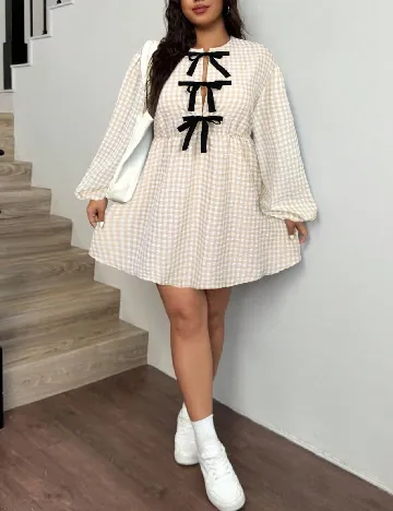 Rochie scurta SHEIN CURVE, alb/crem