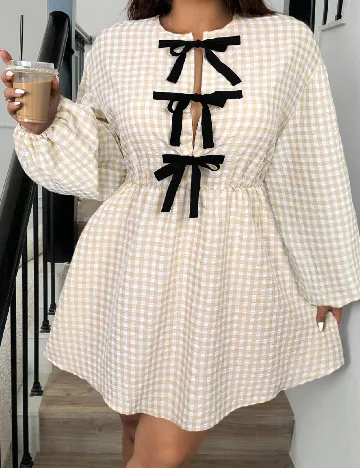 Rochie scurta SHEIN CURVE, alb/crem