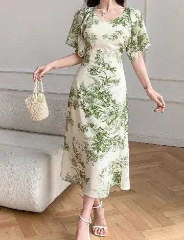 Rochie medie SHEIN, ecru