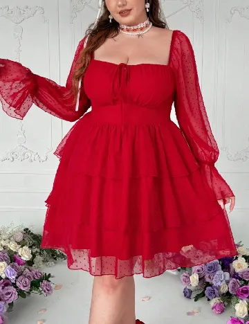 Rochie scurta SHEIN CURVE, rosu