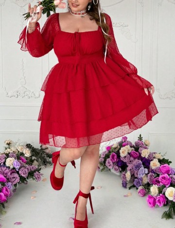 Rochie scurta SHEIN CURVE, rosu