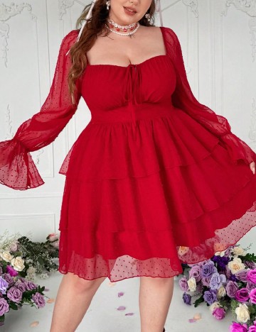 Rochie scurta SHEIN CURVE, rosu