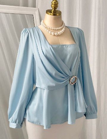 Bluza SHEIN CURVE, albastru