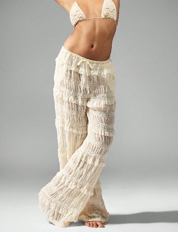 Pantaloni de plaja Missguided, crem