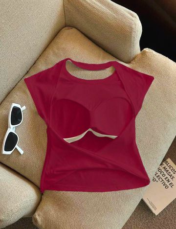 Top SHEIN CURVE, rosu