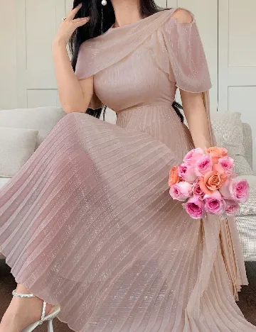 Rochie medie Dazy, roz