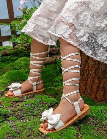 Sandale Shein Kids, alb