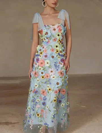 Rochie lunga Aveloria, floral print