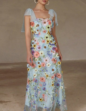 Rochie lunga Aveloria, floral print