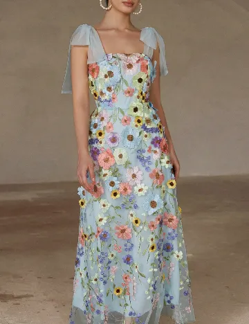 Rochie lunga Aveloria, floral print