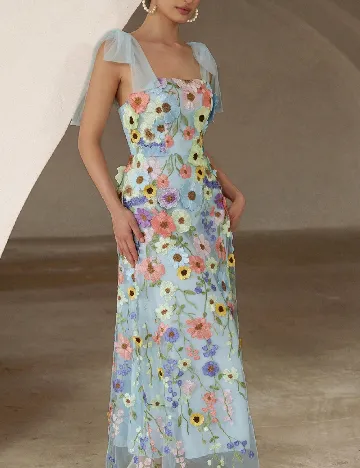 Rochie lunga Aveloria, floral print