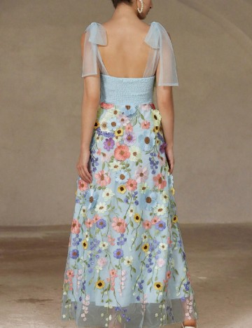 Rochie lunga Aveloria, floral print