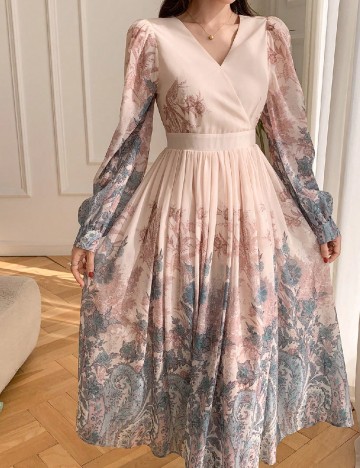 Rochie lunga Dazy, floral print