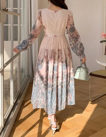Rochie lunga Dazy, floral print