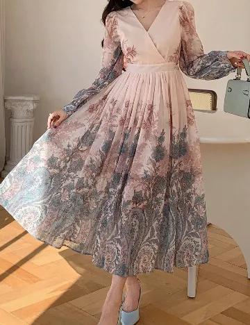 Rochie lunga Dazy, floral print