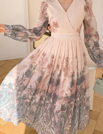 Rochie lunga Dazy, floral print