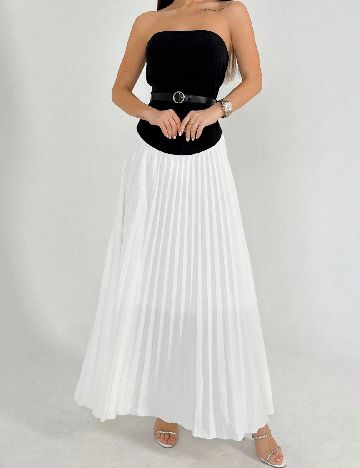 Rochie lunga SHEIN, alb/negru