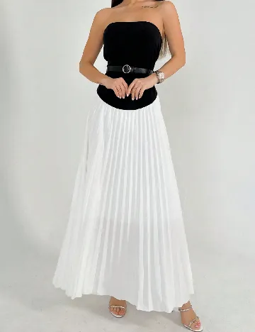 Rochie lunga SHEIN, alb/negru