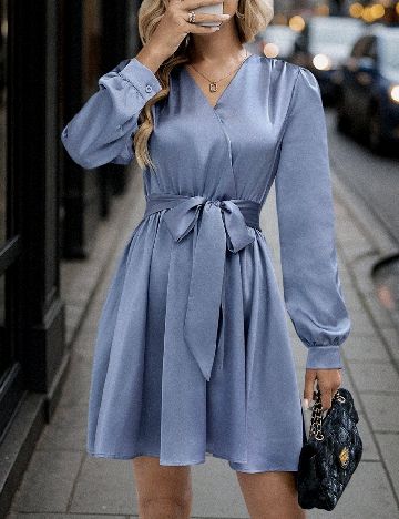 Rochie scurta Emery Rose, albastru