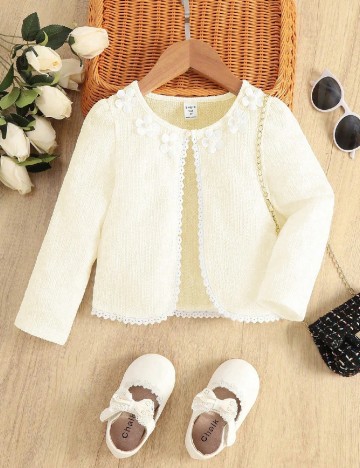 Cardigan Shein Kids, crem