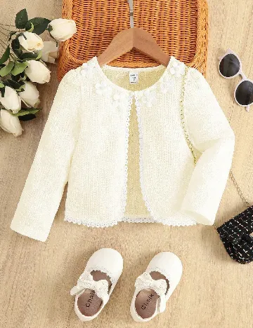 Cardigan Shein Kids, crem