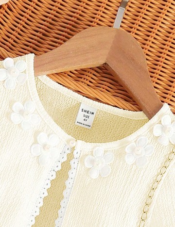 Cardigan Shein Kids, crem