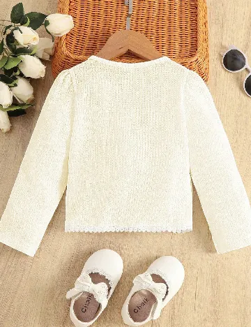 Cardigan Shein Kids, crem