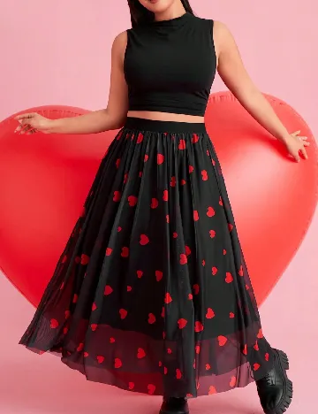 Fusta SHEIN CURVE, negru