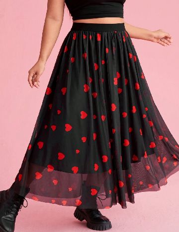 Fusta SHEIN CURVE, negru