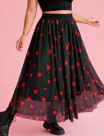 Fusta SHEIN CURVE, negru