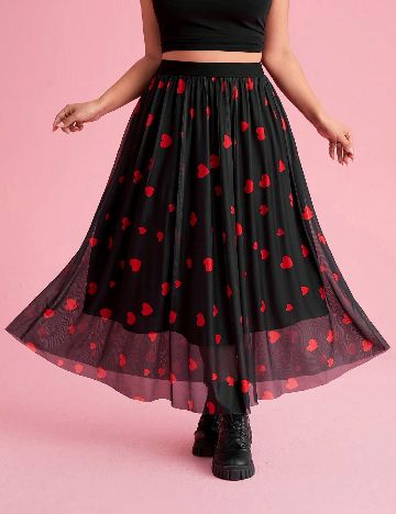 Fusta SHEIN CURVE, negru