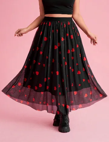 Fusta SHEIN CURVE, negru