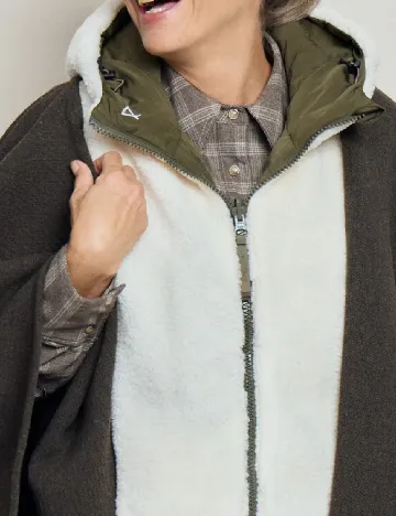 Poncho reversibil Fudoon, verde