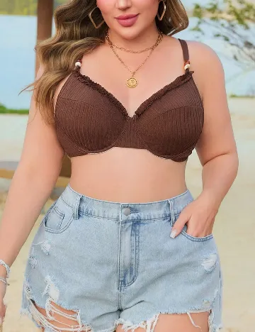 Sutien de baie SHEIN CURVE, maro