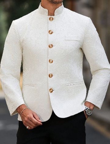 Sacou SHEIN Plus Size Men, ecru