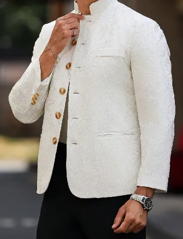 Sacou SHEIN Plus Size Men, ecru