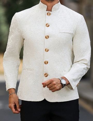 Sacou SHEIN Plus Size Men, ecru