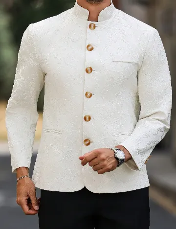 Sacou SHEIN Plus Size Men, ecru