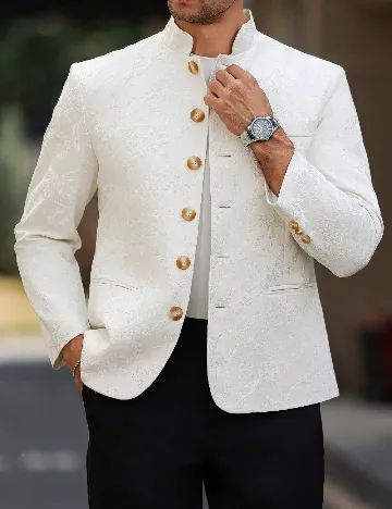 Sacou SHEIN Plus Size Men, ecru