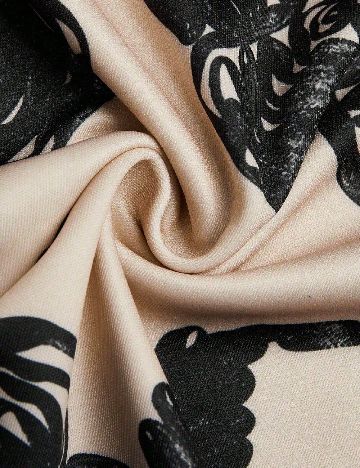 Fusta SHEIN CURVE, crem/negru