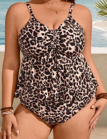 Costum de baie SHEIN CURVE, animal print