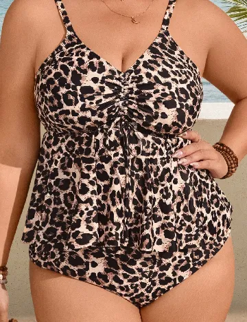 Costum de baie SHEIN CURVE, animal print