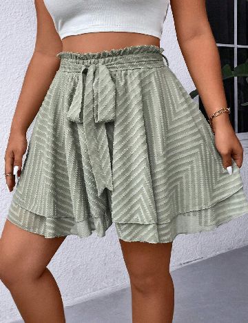 Pantaloni scurti SHEIN CURVE, verde