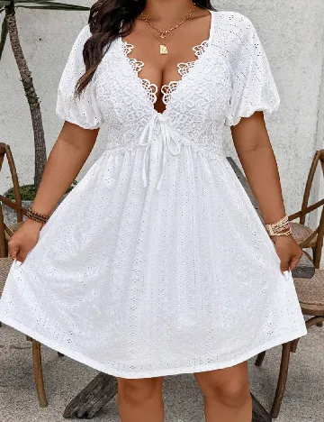 Rochie scurta SHEIN CURVE, alb