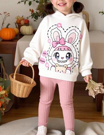 Compleu Shein Kids, roz/alb